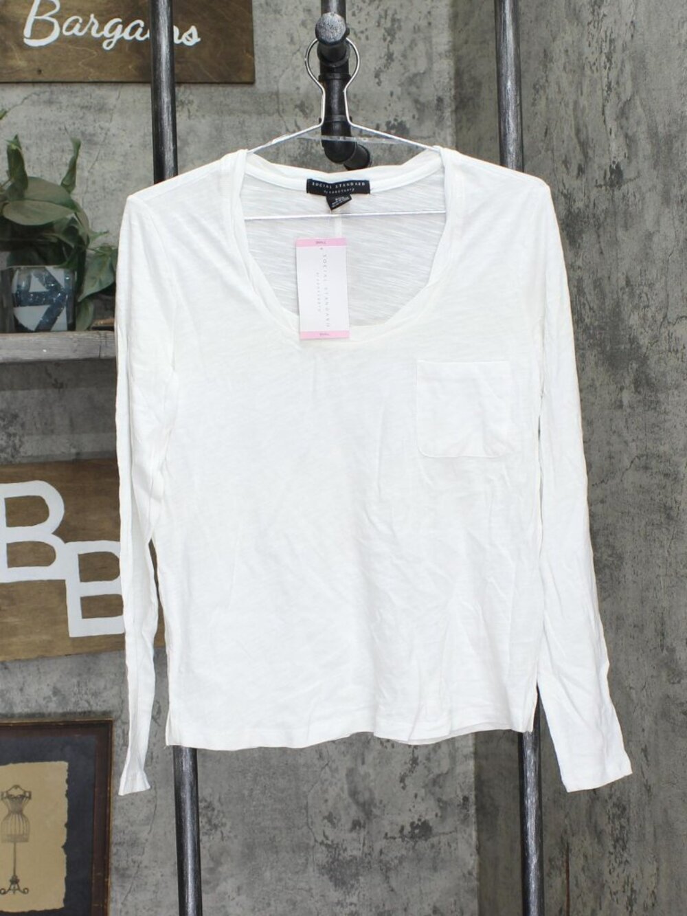 Tan Social Standard By Sanctuary Dylan Scoop Neck Long Sleeve T Shirt Sz XL